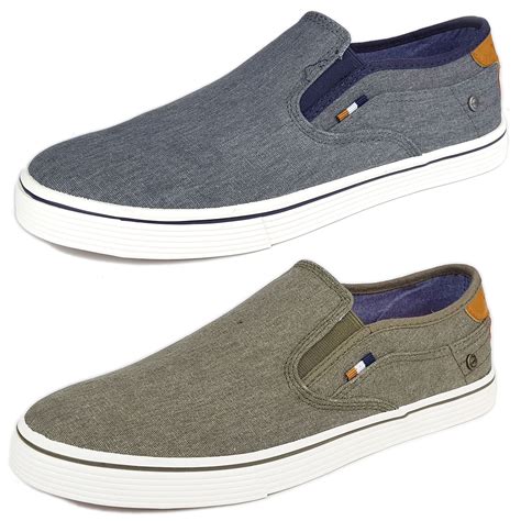 men's canvas slip on trainers.